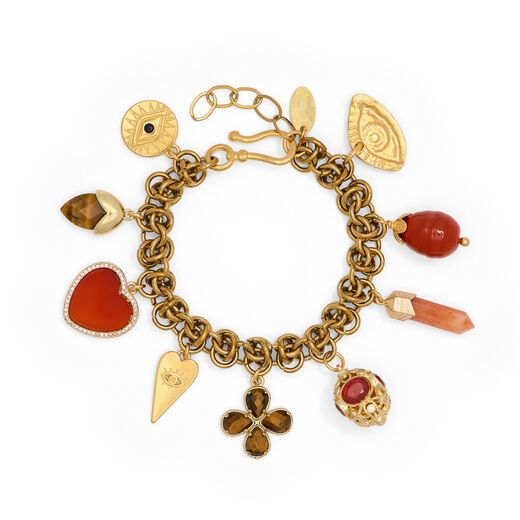 Red charm bracelet by Katerina Psoma